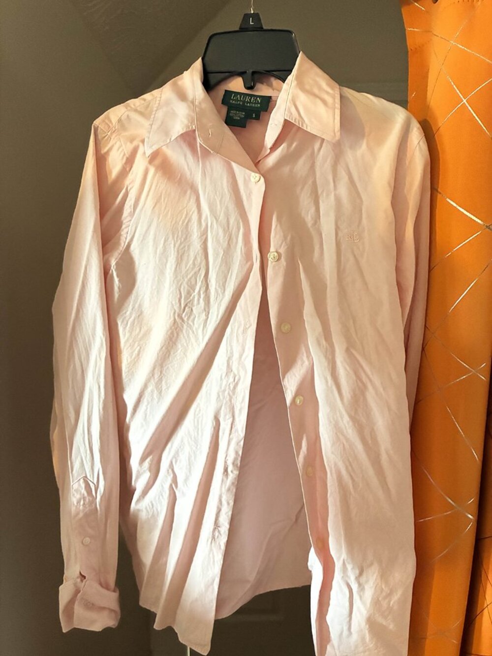 Pink Long Sleeved Button Down Collared Shirt - S